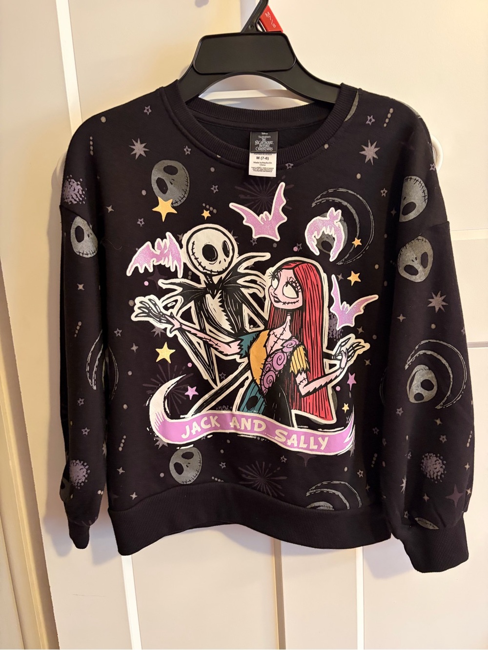 The Nightmare Before Christmas Jack & Sally Graphic Sweatshirt - Girls size 7/8